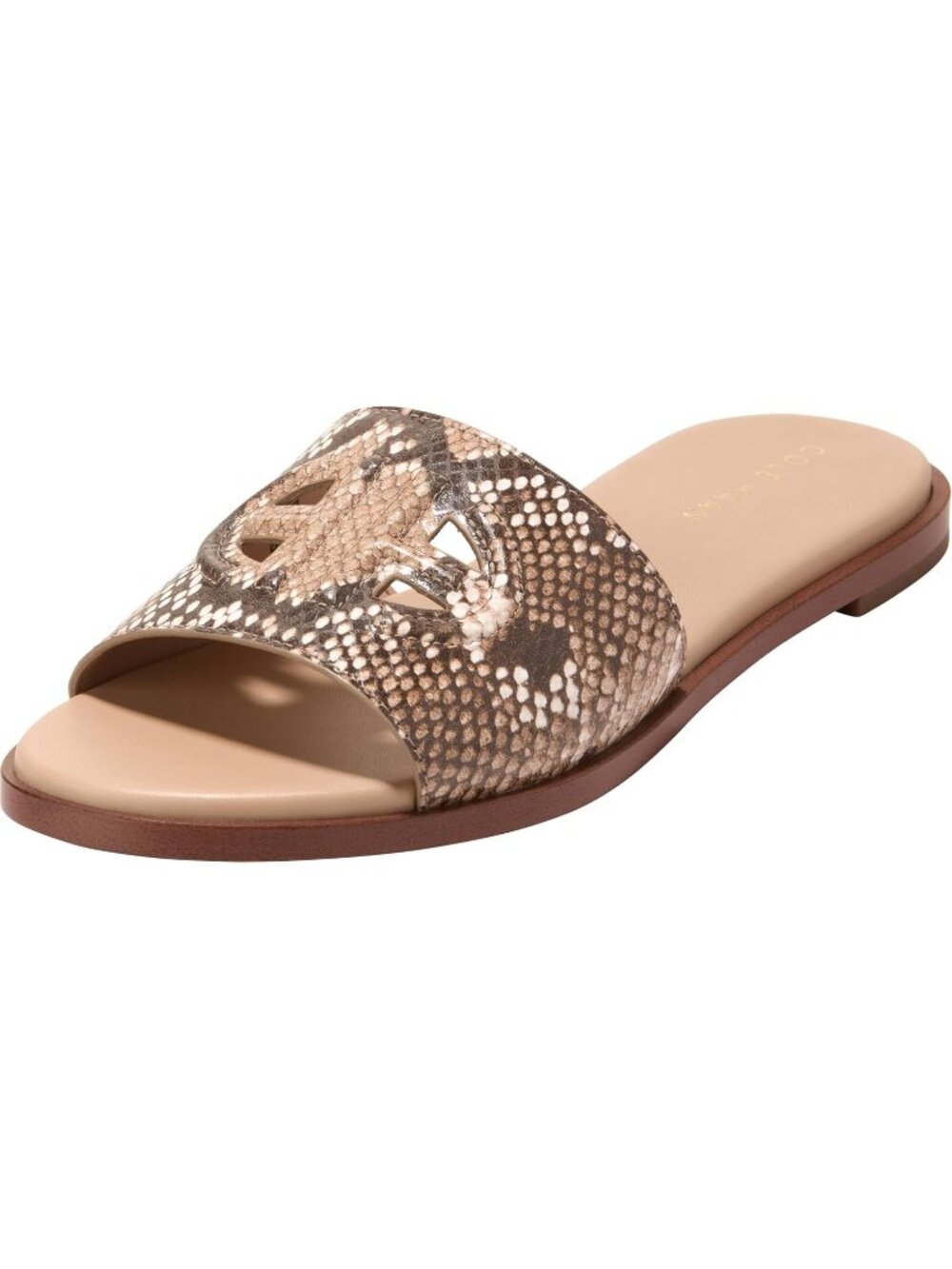 Womens Dune Snake Comfort Fit Open Toe Flynn Logo Slide Casual Flat Sandal Shoes